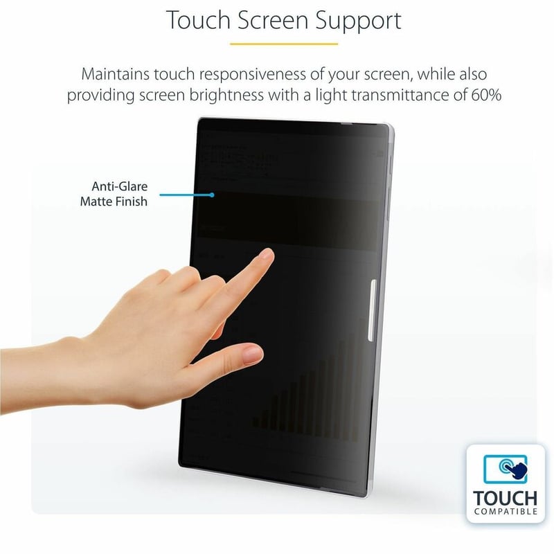StarTech.com 4-Way Privacy Screen For 13-inch Surface Pro 8/9/X Laptop, For Portrait/Landscape, Touch-Enabled, +/- 30 Deg. View, Matte - Thumbnail 5