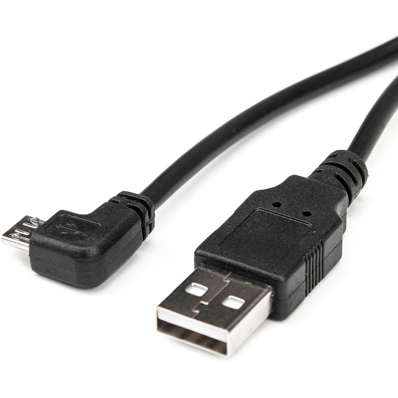 Rocstor Premium 3ft Micro USB Cable - A to Right Angled Micro B - USB Type A Male - Micro USB Type B Male - 1ft - Black USB Cable - Thumbnail 5