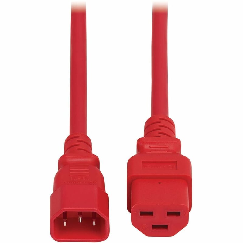 POWER CORD C14 C21 HEAVY-DUTY 15A 250V 14 AWG 2 FT. 0.6 M RED - Thumbnail 2