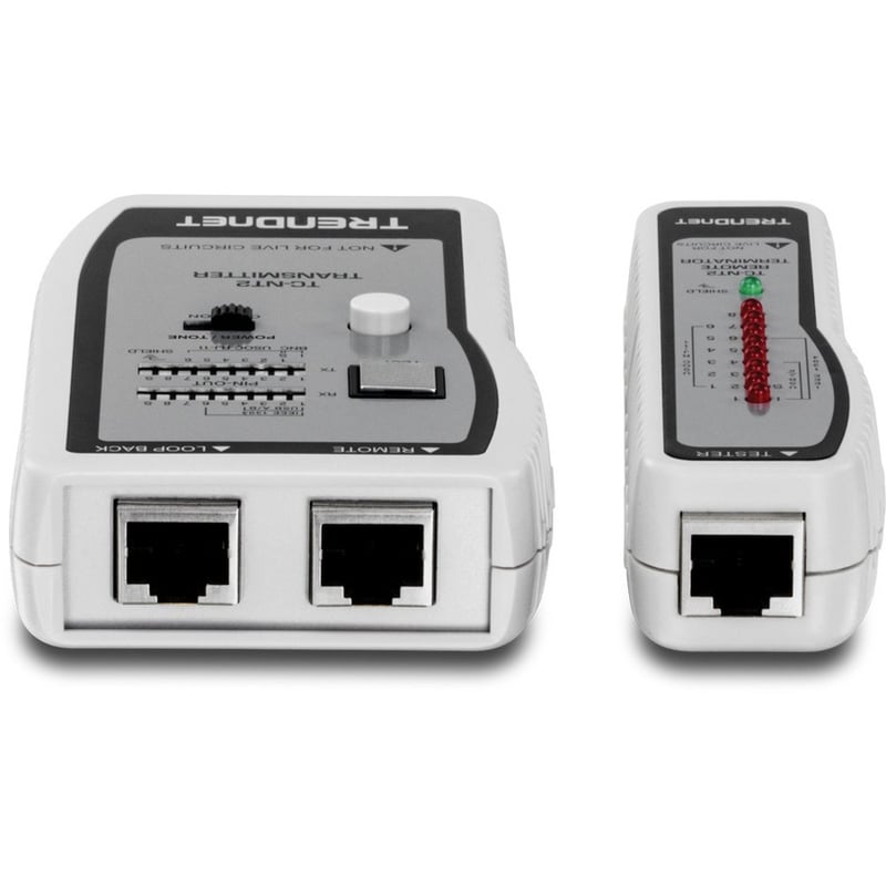 TRENDnet Network Cable Tester, Tests Ethernet, USB And BNC Cables, Accurately Test Pin Configurations up to 300m (984 ft), Local And Remote Testing, Includes BNC To Ethernet Converters, White, TC-NT2 - Thumbnail 2