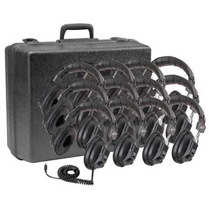 Califone 12Pk 3068-12 Headphone 3.5MM 10ft Vol W/ Case - Thumbnail 1