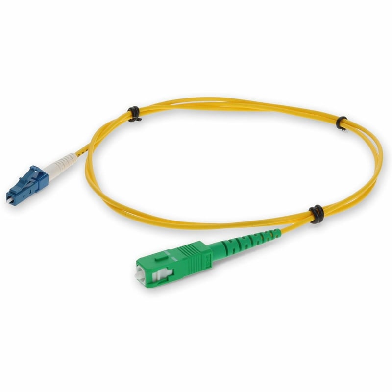 AddOn 8m ASC to LC Yellow OS2 Simplex Microboot, Snagless OFNR (Riser-Rated) SMF Fiber Patch Cable - Thumbnail 1