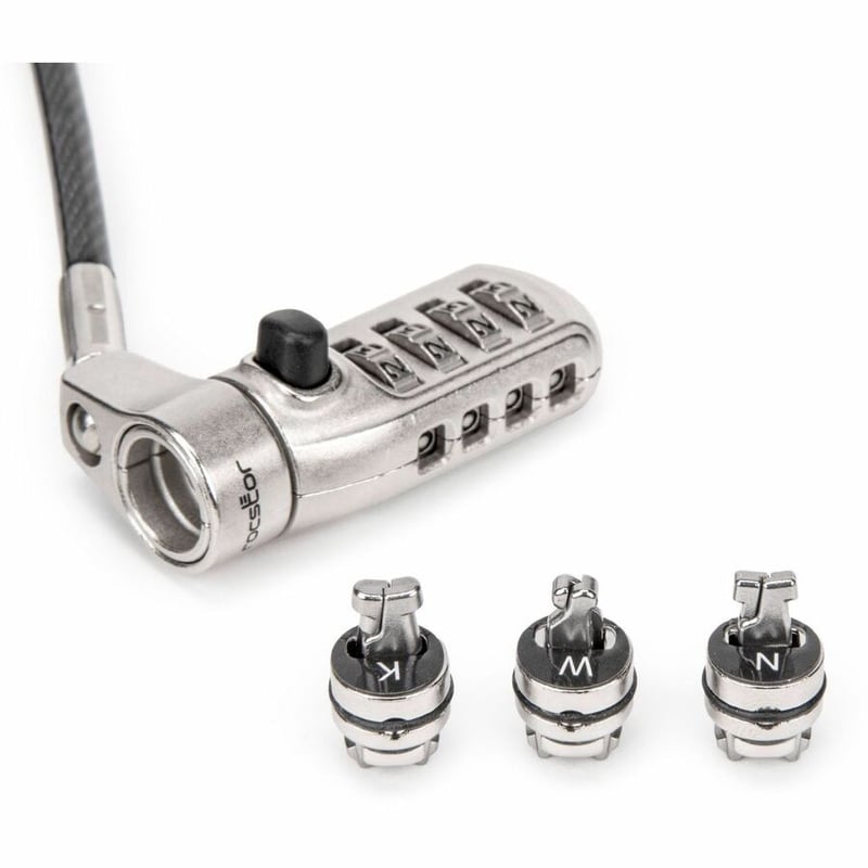 Rocstor Universal 3-in-1 Combination Laptop Lock with K-Slot, Nano and Noble Wedge slots - Thumbnail 5