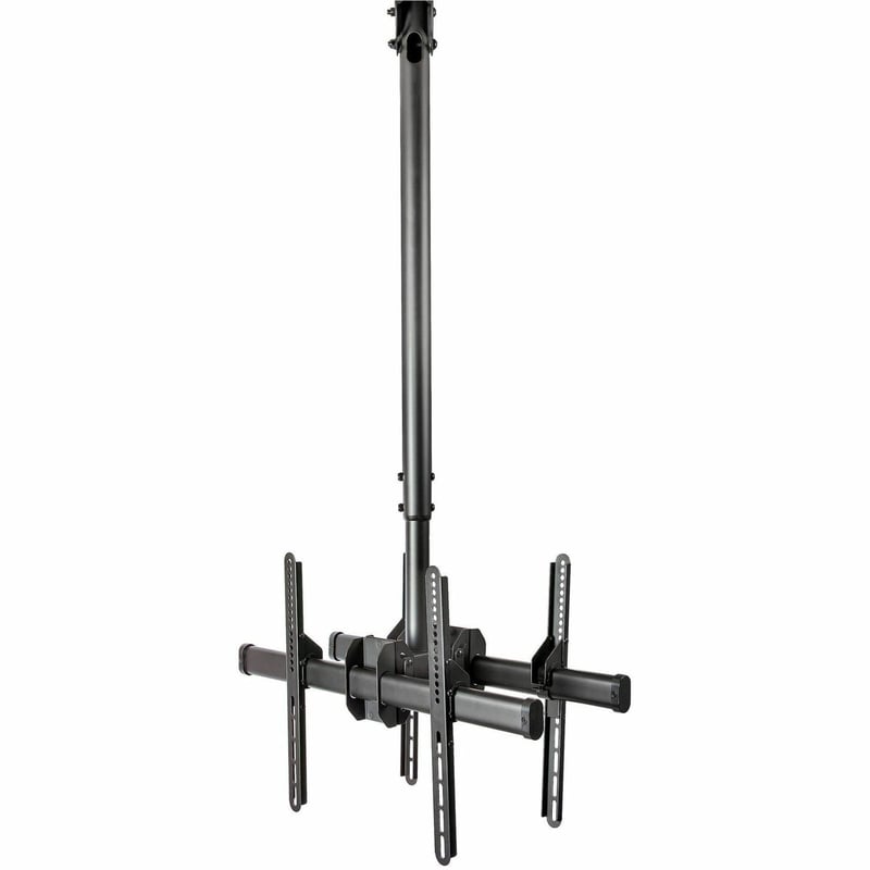 StarTech.com Dual TV Ceiling Mount, Back-to-Back Hanging Dual Screen VESA Pole Mount for 32"-75" TVs - Height Adjustable Telescopic Pole - Thumbnail 1