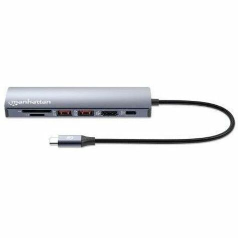 USB-C Dock/Hub with Card Reader, Ports (x5): Ethernet, HDMI, USB-A (x2) and USB-C, With Power Delivery (100W) to USB-C Port (Note additional USB-C wall charger and USB-C cable needed), USB 3.2 Gen 1, All Ports can be used at the same time, Universal - Thumbnail 4