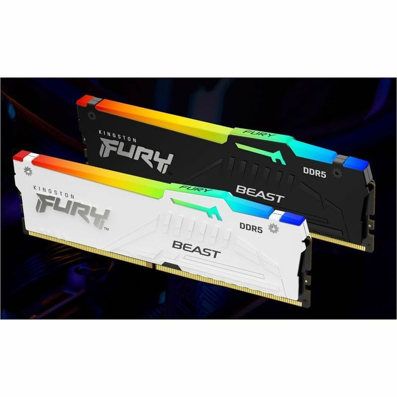 64GB 6000MT/S DDR5 CL30 DIMM (KIT OF 2) FURY BEAST WHITE RGB EXP - Thumbnail 3