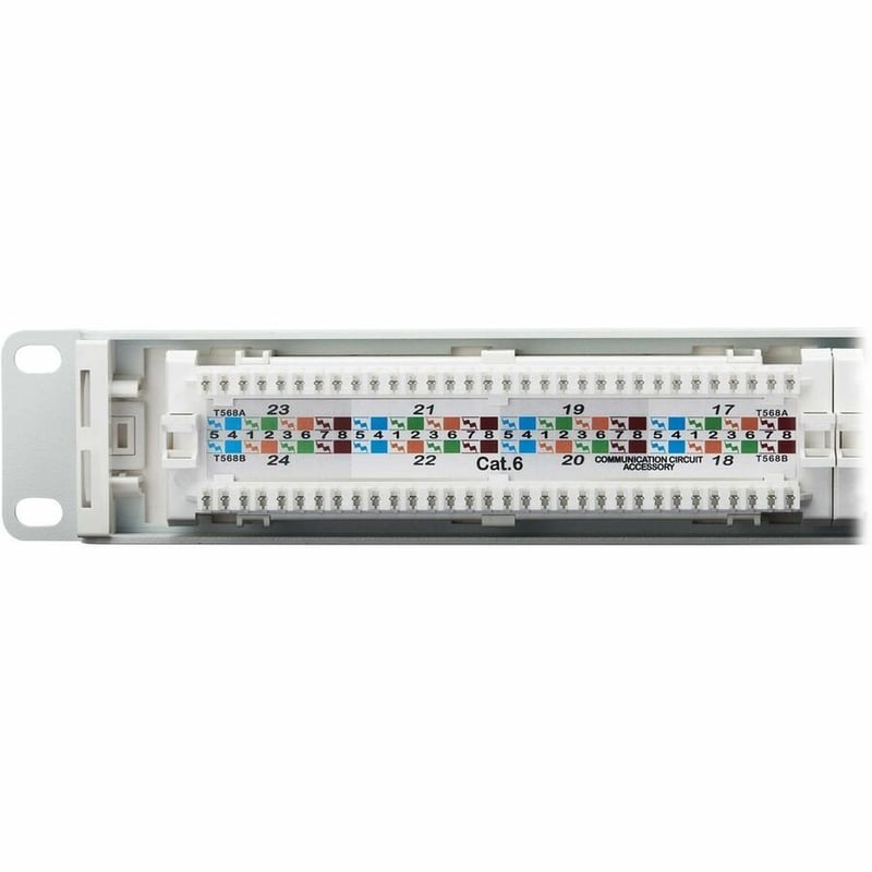 CAT6 PATCH PANEL 24-PORT 4PPOE 110/KRONE 568A/B RJ45 GBE 1U TAA - Thumbnail 3