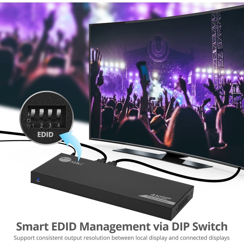 SIIG 1x4 4K 60Hz HDMI Splitter Over Cat6 Extender with Loopout/IR/ARC & RS-232 - Up to 230ft (70m) - Near Zero Latency - Thumbnail 3