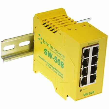 Brainboxes Industrial Ethernet 8 Port Switch DIN Rail Mountable - Thumbnail 5