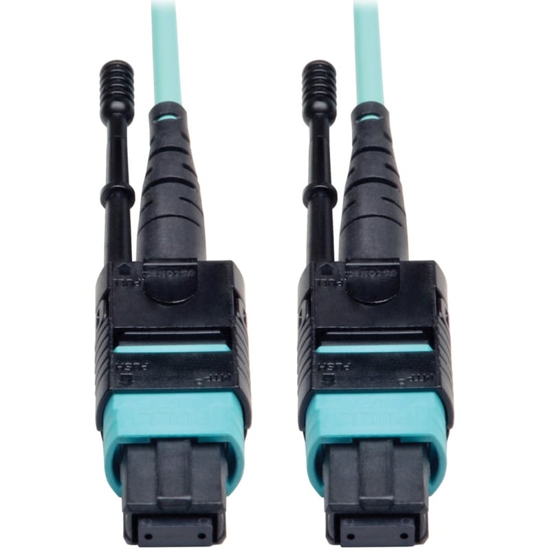 Tripp Lite by Eaton MTP/MPO Patch Cable with Push/Pull Tabs 12 Fiber 40GbE 40GBASE-SR4 OM3 Plenum-Rated - Aqua 2M (6 ft.) - Thumbnail 1