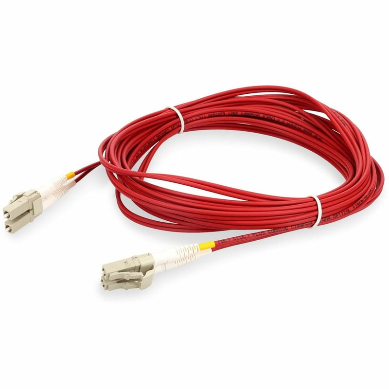 AddOn 6m LC to LC Red OM4 Duplex OFNR (Riser-Rated) Fiber Patch Cable - Thumbnail 1