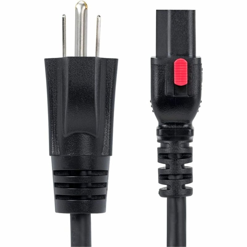 3FT COMPUTER POWER CORD TAA NEMA 5-15P TO LOCKING C13 125V 10A - Thumbnail 2