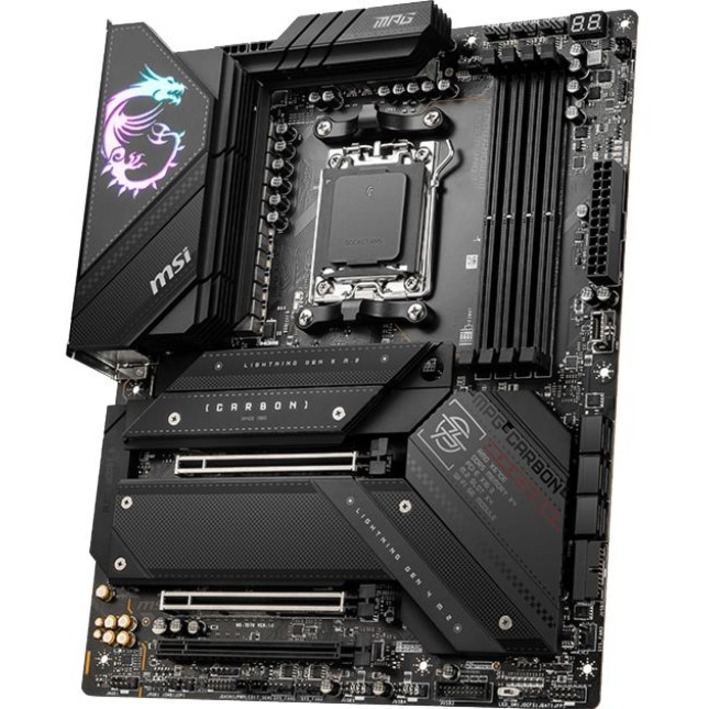 MSI MPG X670E CARBON WIFI Gaming Desktop Motherboard - AMD X670 Chipset - Socket AM5 - ATX - Thumbnail 3