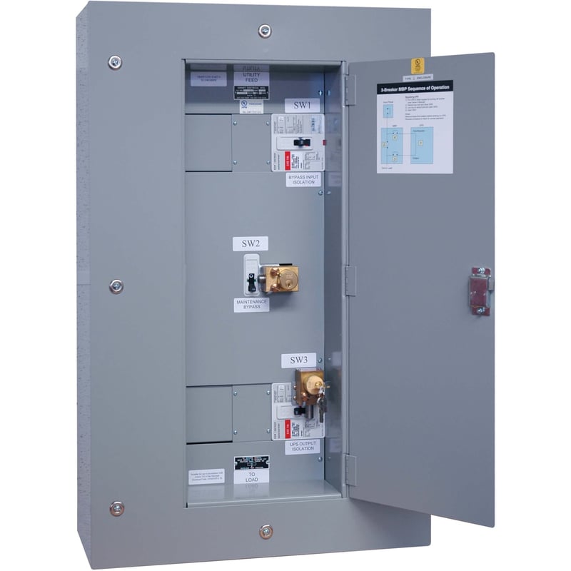 Tripp Lite by Eaton 3-Breaker Maintenance Bypass Panel for 60kVA UPS S3M50K, S3M60K, SV60K and SU60K - Thumbnail 1