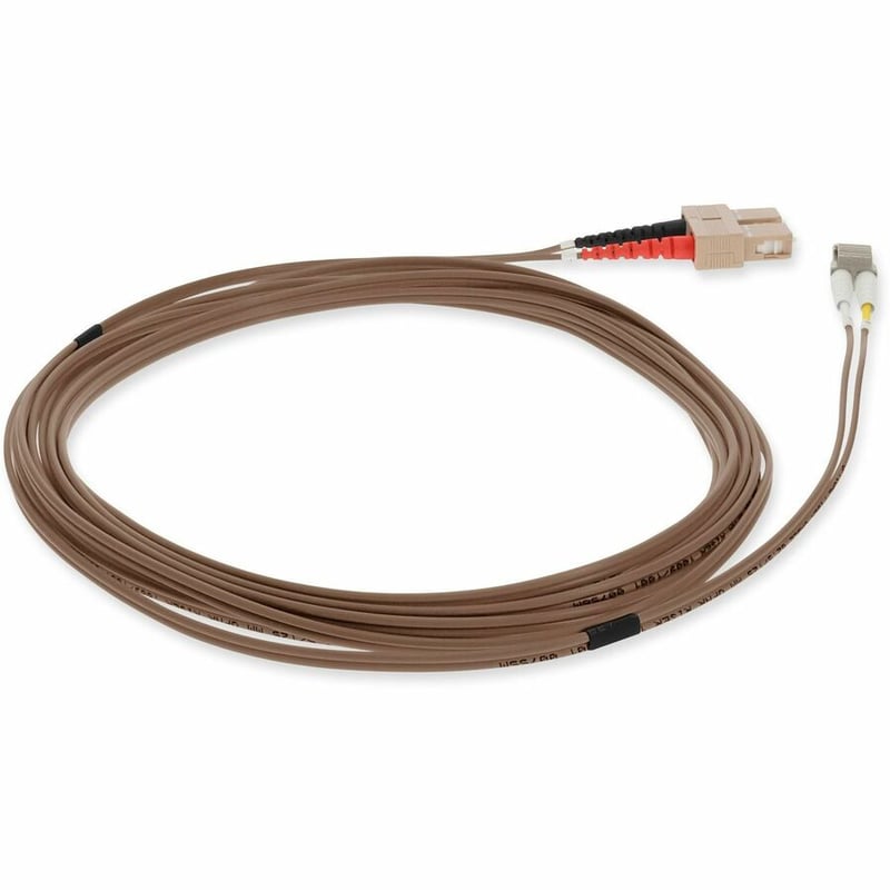 AddOn 1m SC to LC Brown OM1 Duplex OFNR (Riser-Rated) MMF Fiber Patch Cable - Thumbnail 5