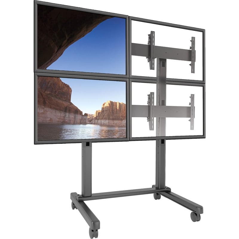 Chief Fusion Large 2x2 Freestanding Video Wall Mobile TV Cart for Displays 42-50" - Black - Thumbnail 2