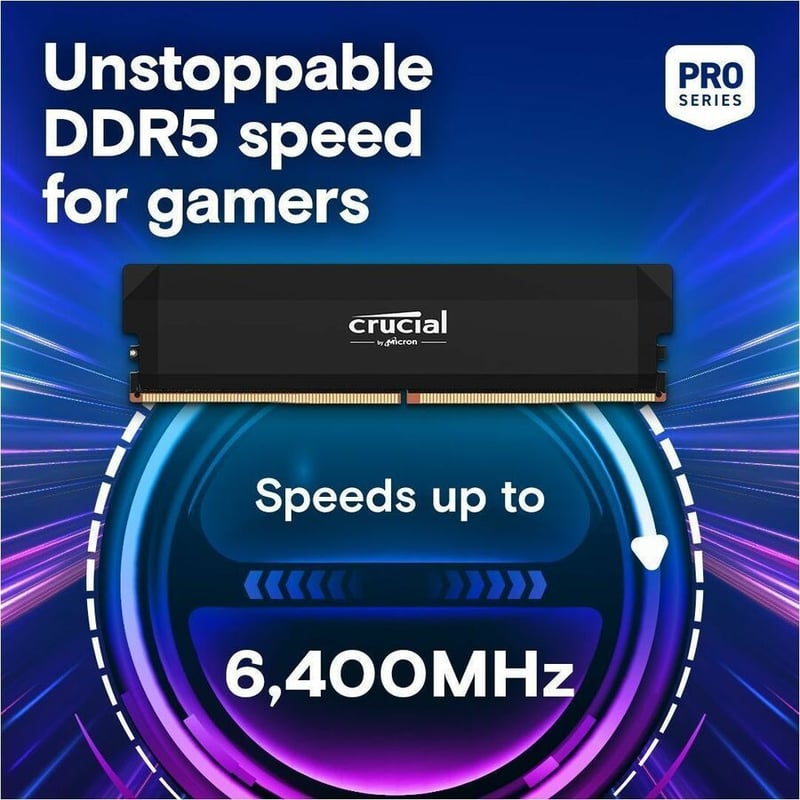 CRUCIAL PRO DDR5 RAM 32GB KIT 6400MHZ CL38 - Thumbnail 2