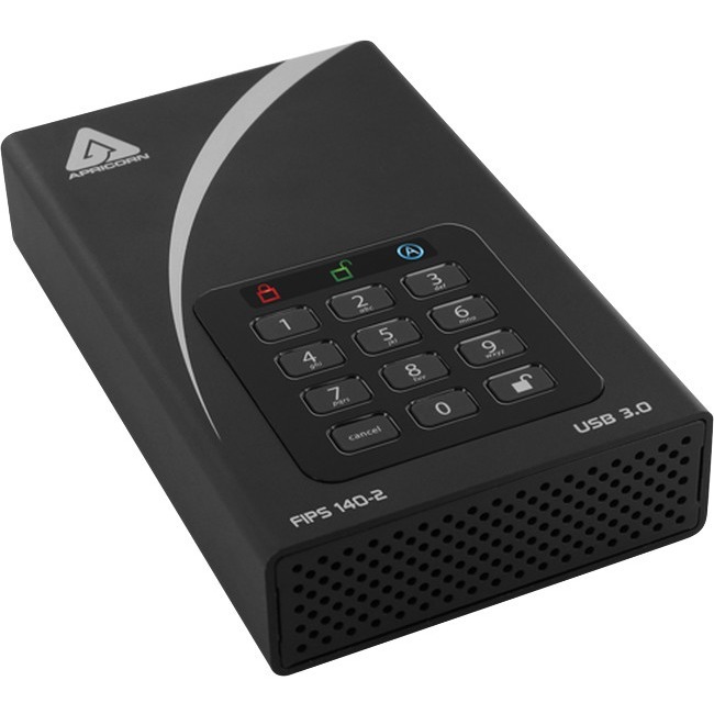 Apricorn Aegis Padlock DT FIPS ADT-3PL256F-6000 6 TB Hard Drive - External - TAA Compliant - Thumbnail 1