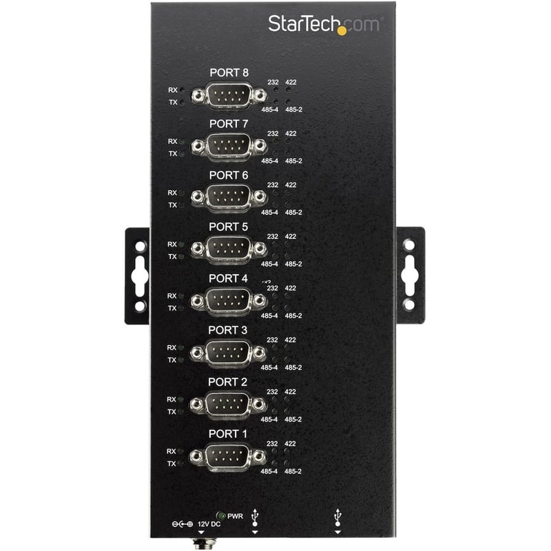 StarTech.com USB to RS232/RS485/RS422 8 Port Serial Hub Adapter - Industrial Metal USB 2.0 to DB9 Serial Converter - Din Rail Mountable - Thumbnail 2