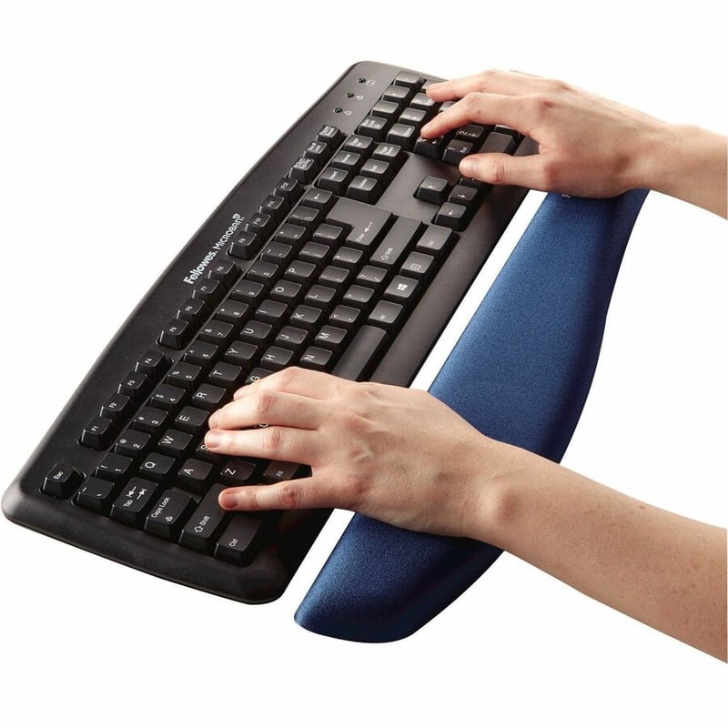 Fellowes PlushTouch Keyboard Wrist Rest with Microban - Blue - Thumbnail 3