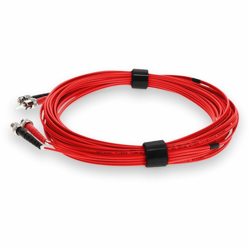 AddOn 2m ST to ST Red OM4 Duplex OFNR (Riser-Rated) Fiber Patch Cable - Thumbnail 2