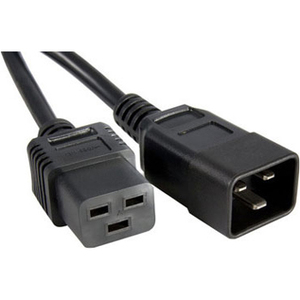 POWER CORD C19 - C20, 12AWG, 20AMP, 250V, HEAVY DUTY SJT JACKET, BLACK, 10FT, C1