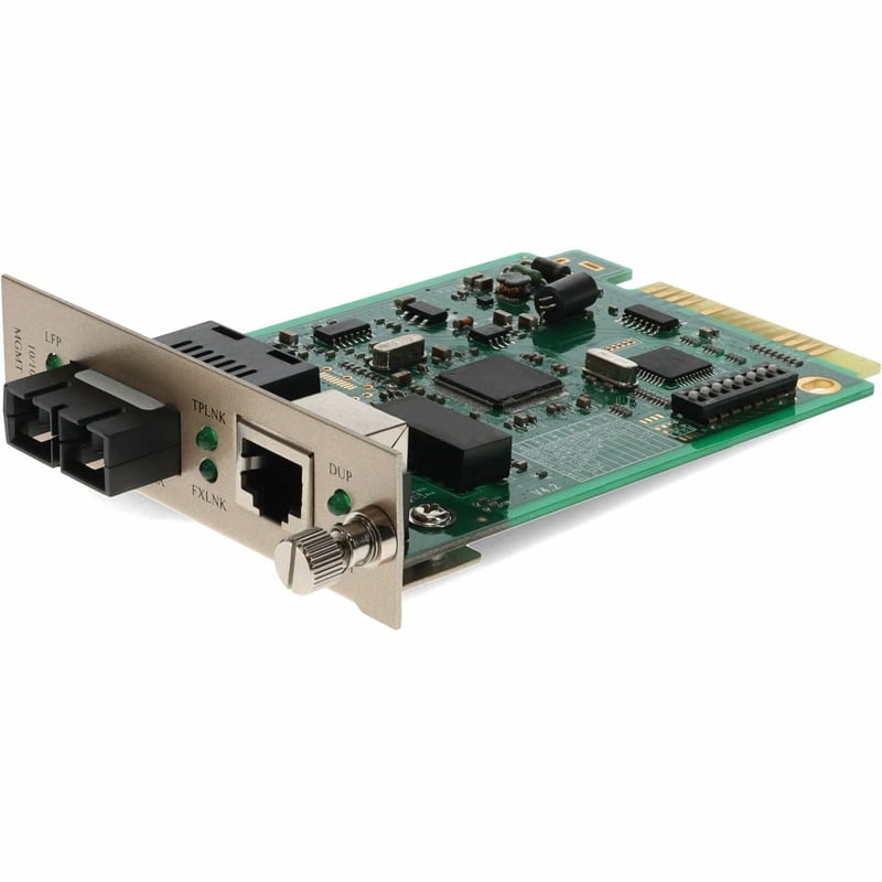 AddOn 10/100Base-TX(RJ-45) to 100Base-LX(SC) SMF 1310nm 20km Media Converter Card for our rack or Standalone Systems - Thumbnail 1