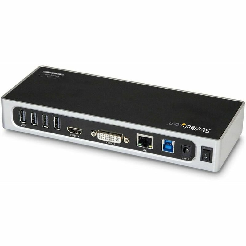 StarTech.com USB 3.0 Docking Station - Dual Monitor Laptop Dock with HDMI & DVI/VGA - 6x USB Type-A Hub, GbE - Universal Windows & Mac - Thumbnail 2