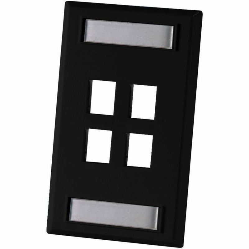 Ortronics Single Gang Keystone Faceplate, 4 Port, Fog White