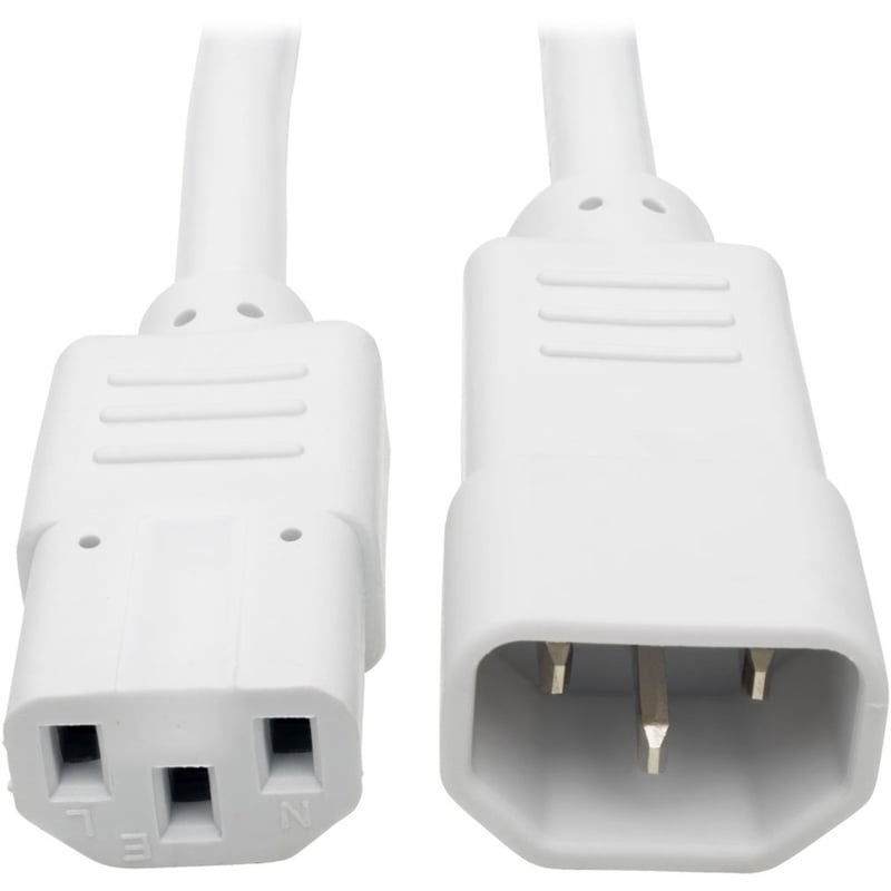 Eaton Tripp Lite Series Heavy-Duty PDU Power Cord, C13 to C14 - 15A, 250V, 14 AWG, 6 ft. (1.83 m), White - Thumbnail 1
