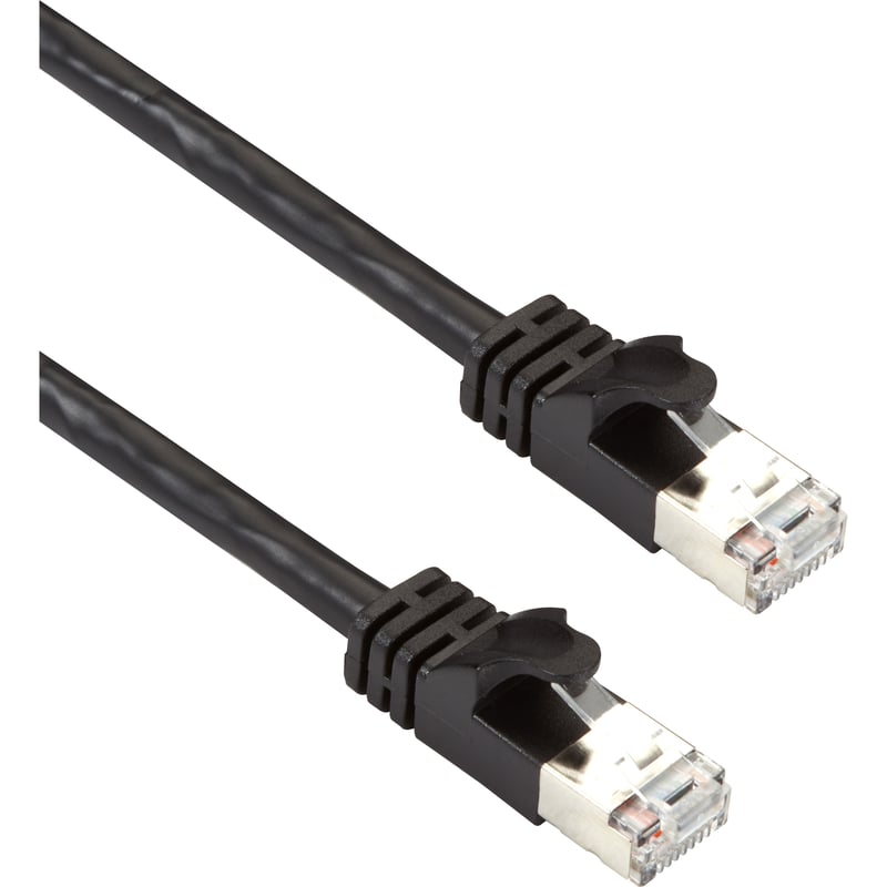 Black Box CAT6A 500-MHz STR Patch Cable Slim Molded Snagless Boot - F/UTP, CM PVC, BK, 3FT - Thumbnail 1