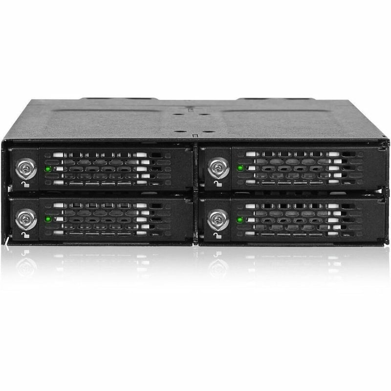 Icy Dock ToughArmor MB873MP-B V2 Drive Enclosure for 5.25" M.2, PCI Express NVMe 4.0 - SFF-8612 OCuLink Host Interface Internal - Black - Thumbnail 1
