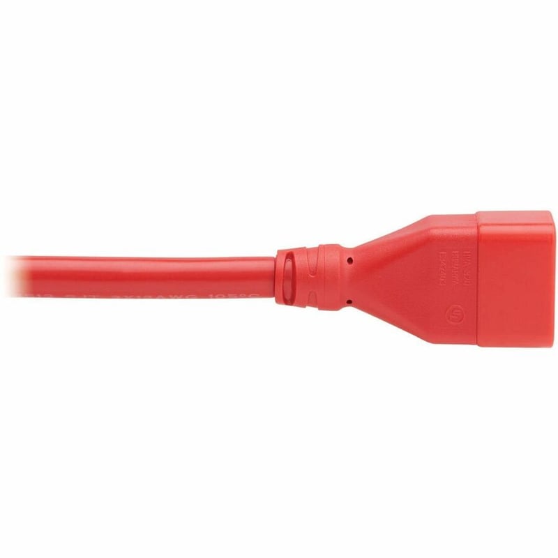 POWER EXTENSION CORD C20 C19 HEAVY-DUTY 20A 250V 12 AWG RED 2FT - Thumbnail 5
