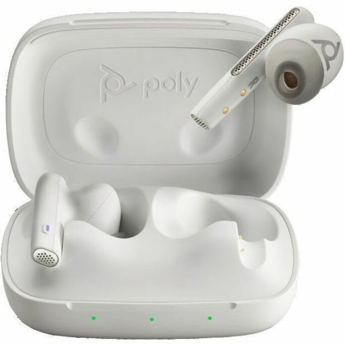 Poly Voyager Free 60 UC M White Sand Earbuds+ BT700 USB-A Adapter + Basic Charge Case - Thumbnail 4