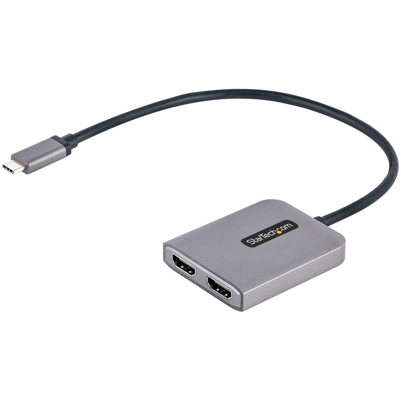 StarTech.com USB-C to Dual HDMI Adapter, USB Type-C Multi-Monitor MST Hub, Dual 4K 60Hz HDMI Laptop Display Extender / Splitter, Windows - Thumbnail 1