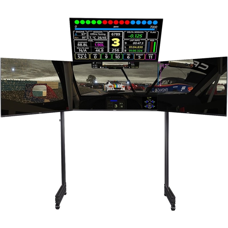 Next Level Racing Elite Freestanding Overhead / Quad Monitor Stand Add On Carbon Grey - Thumbnail 5