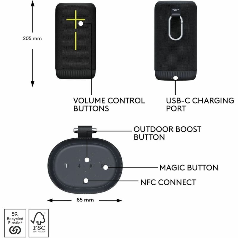 ULTIMATE EARS EVERBOOM WRLS BT SPEAKER BLACK