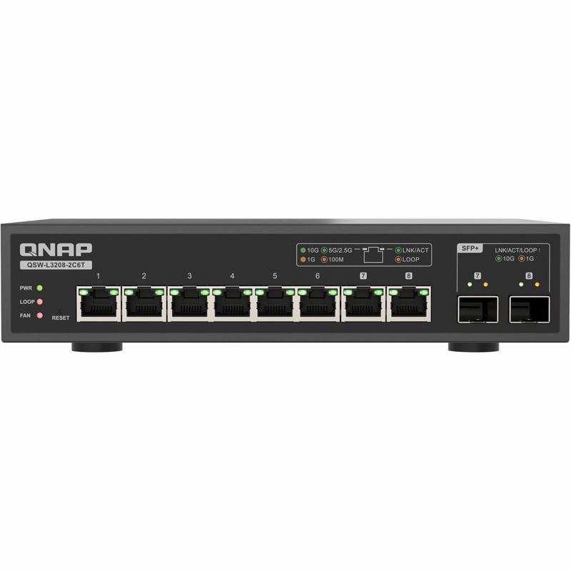 QNAP QSW-L3208-2C6T Ethernet Switch - Thumbnail 1
