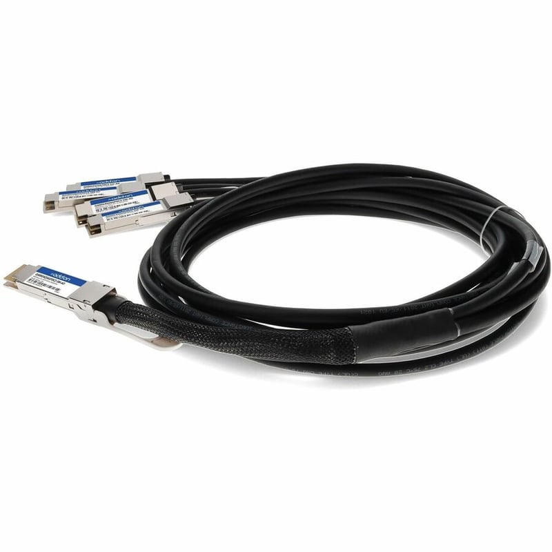 AddOn MSA and TAA Compliant 400GBase-CU QSFP-DD 400G to 4xQSFP56 100G PAM-4 Direct Attach Cable (Passive Twinax, 2.5m) - Thumbnail 2