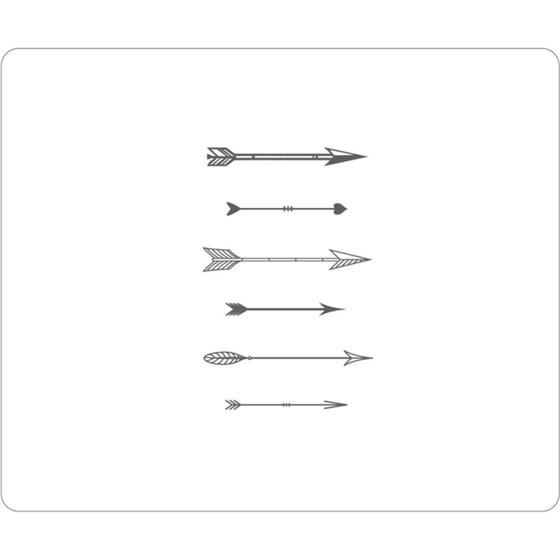 OTM Hipster Prints White Mouse Pad, Shooting Grey Arrows - Thumbnail 1