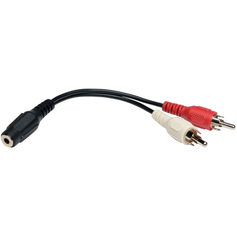 Eaton Tripp Lite Series 3.5 mm Mini Stereo to RCA Audio Y Splitter Adapter Cable (F/2xM), 6 in. (15.2 cm) - Thumbnail 1