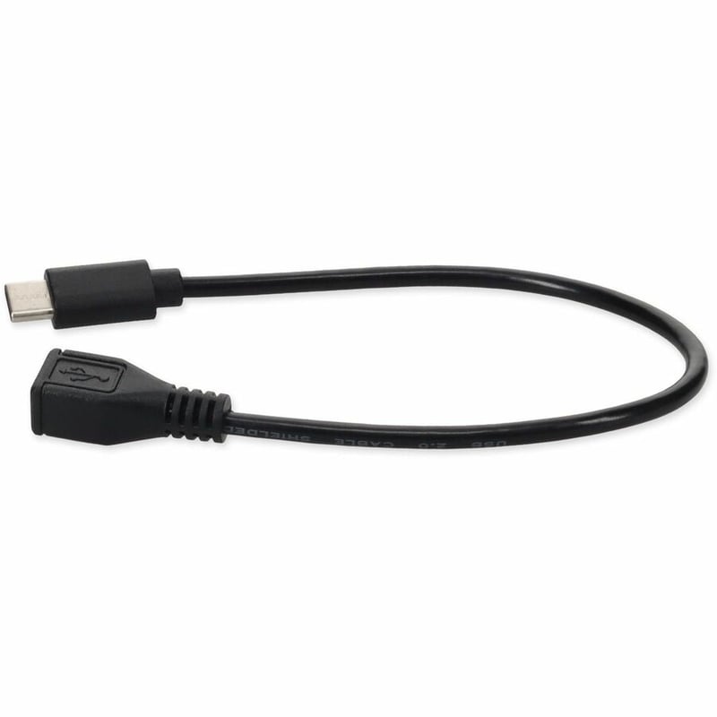 AddOn USB C 3.1 Male to Micro-USB B 2.0 Female Black Adapter - Thumbnail 2