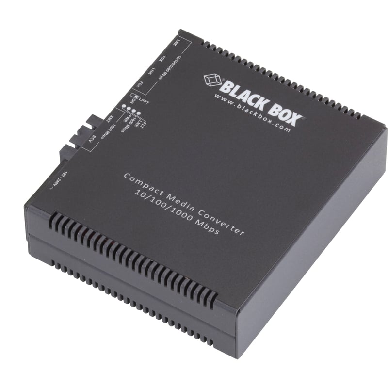 Black Box Compact Media Converter Gigabit Ethernet Single Mode 1310nm 10km SC - Thumbnail 1