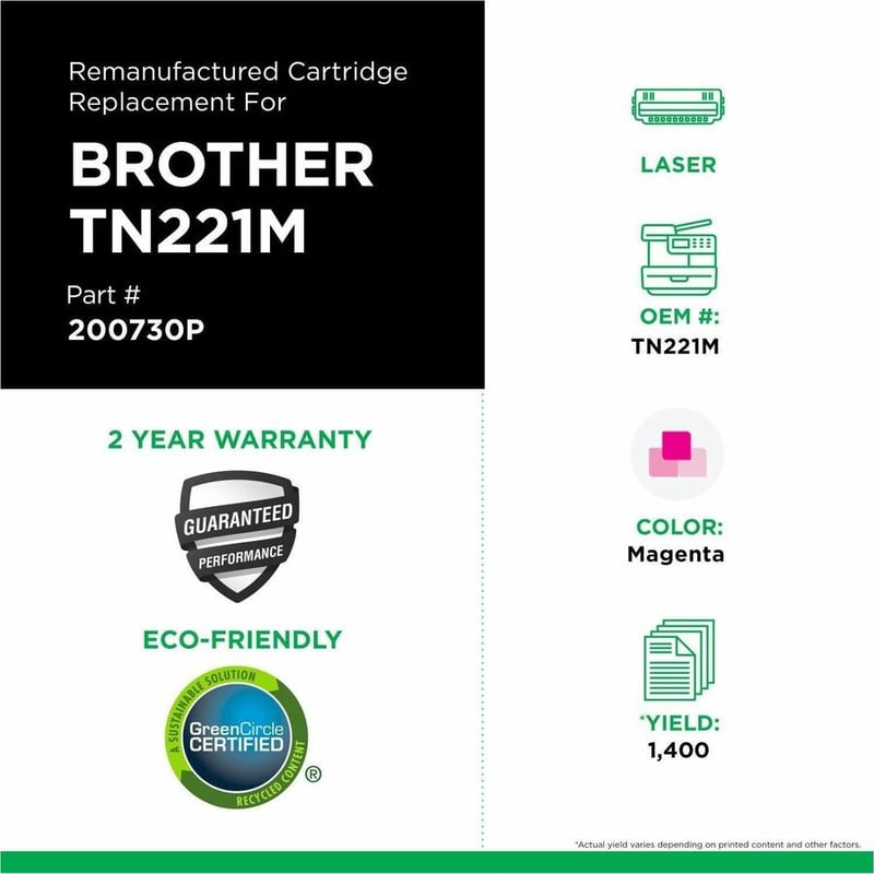 Clover Imaging Remanufactured Magenta Toner Cartridge for Brother TN221 - Thumbnail 3