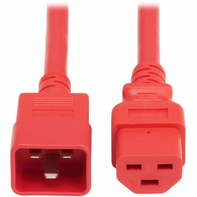 POWER CORD C20 C21 HEAVY-DUTY 20A 250V 12 AWG 4FT RED - Thumbnail 2