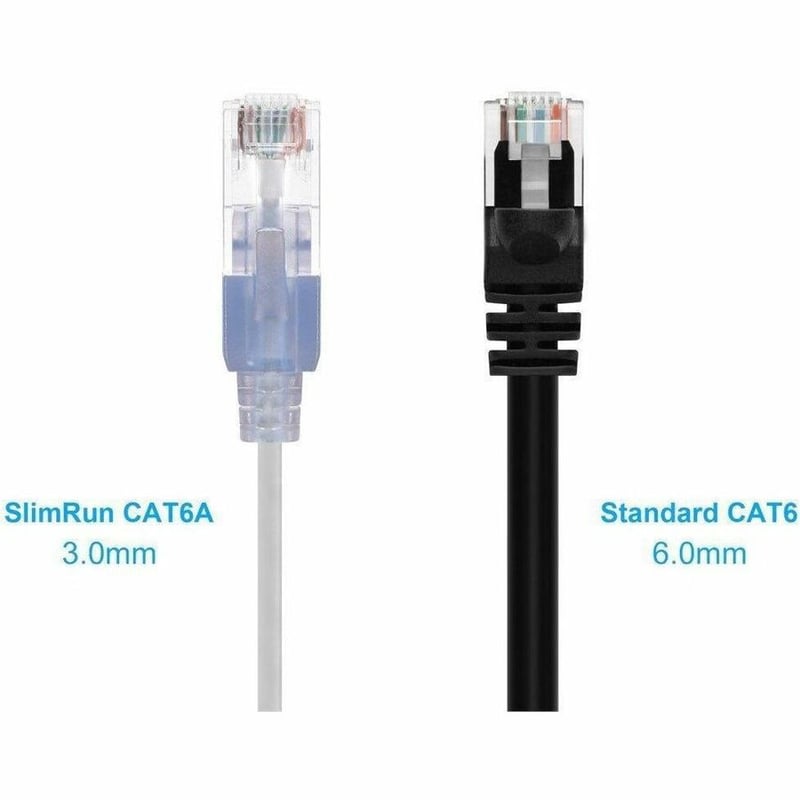 MONOPRICE CAT6A 2FT WHITE 10-PK PATCH CABLE_ UTP_ 30AWG_ 10G_ PURE BARE COPPER_ - Thumbnail 2