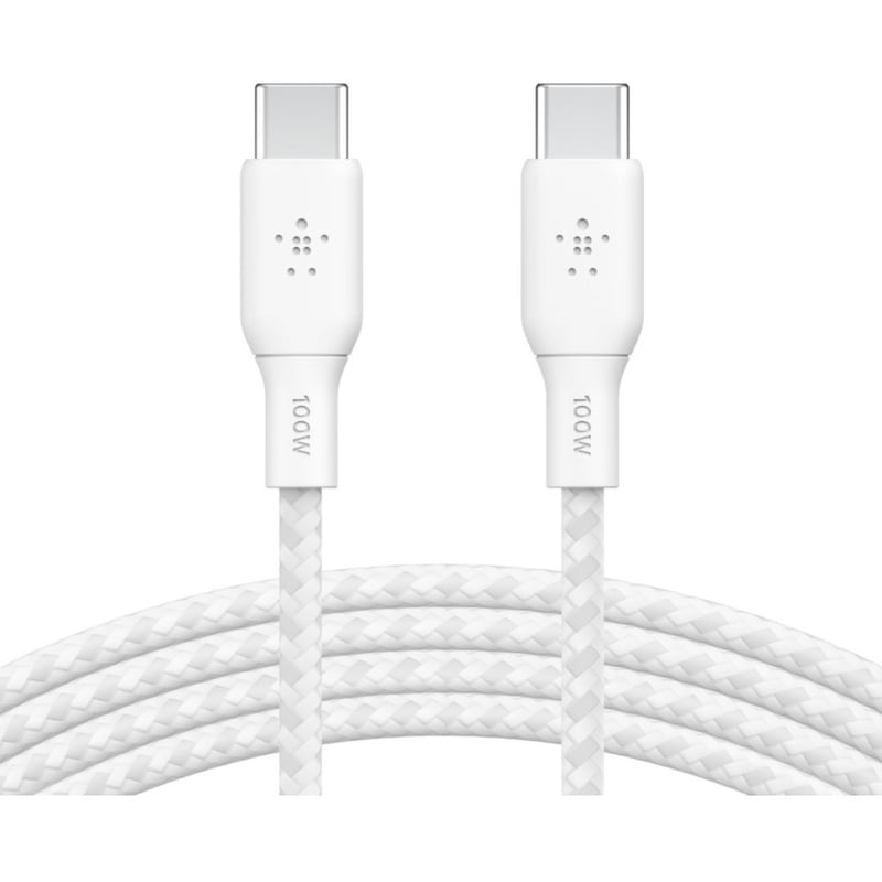 Belkin BoostCharge USB-C to USB-C Cable 100W - (2 meter / 6.6 foot, White) - Thumbnail 1