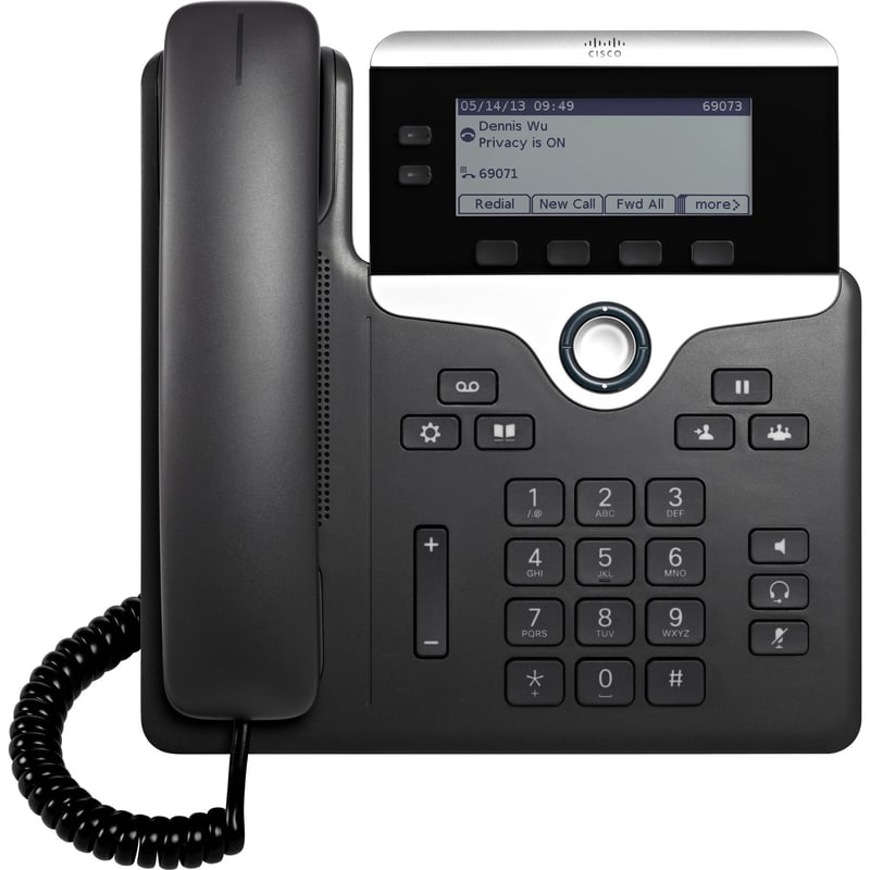 Cisco 7821 IP Phone - Corded - Wall Mountable - Black - Thumbnail 1