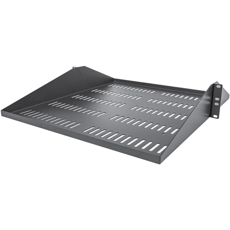 StarTech.com 2U Vented Server Rack Shelf - Center Mount Fixed 20" Deep Cantilever Rackmount Tray for 19" Data/AV/Network w/Cage Nuts - Thumbnail 1