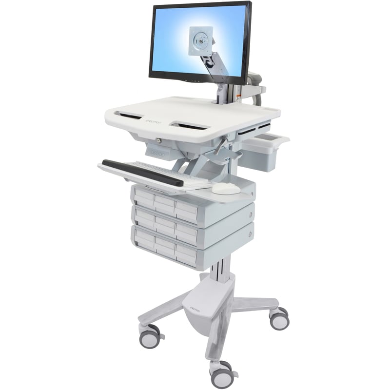 Ergotron StyleView Cart with LCD Arm, 9 Drawers - Thumbnail 1